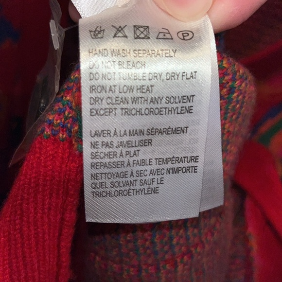 Farm Rio Lisa red cardigan sweater hearts fruit colorful bright oversized L - Picture 5 of 15